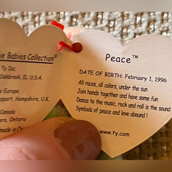 Vintage Ty Beanie Babies Lot of 4 Bears - Princess Diana, TY 2K, Peace, BB Bear - Picture 16 of 16